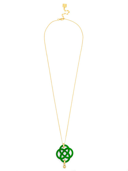 Dainty クローバーペンダント ロングチェーンネックレス