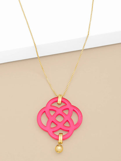 Dainty クローバーペンダント ロングチェーンネックレス