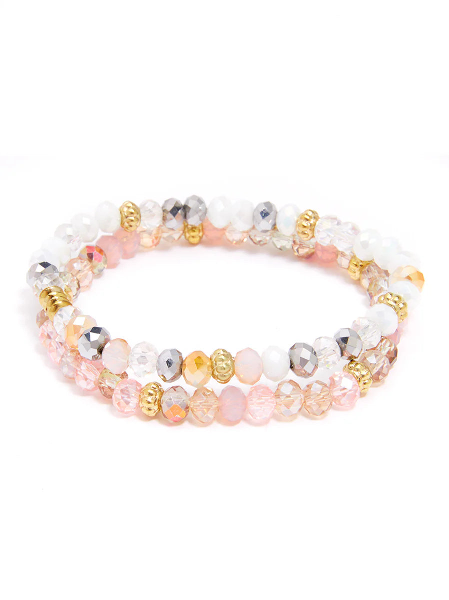 Crystal カラフルビーズ ストレッチブレスレット