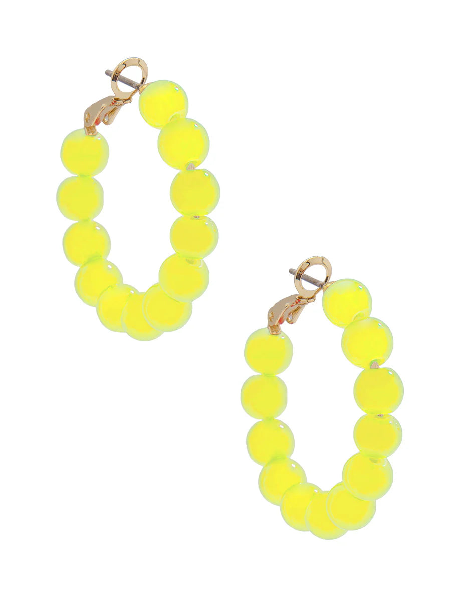Leila スモールガラスビーズフープピアス